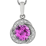 Whirl Gemstone Pendant with Diamond Frame