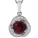 Whirl Gemstone Pendant with Diamond Frame