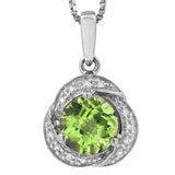 Whirl Gemstone Pendant with Diamond Frame