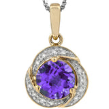 Whirl Gemstone Pendant with Diamond Frame