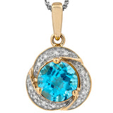 Whirl Gemstone Pendant with Diamond Frame