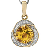 Whirl Gemstone Pendant with Diamond Frame