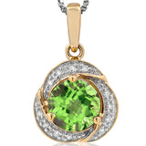 Whirl Gemstone Pendant with Diamond Frame