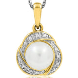 Pearl Pendant with Diamond Frame
