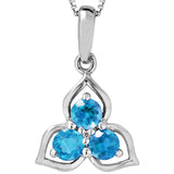 Three-Stone Gemstone Pendant with Single Diamond