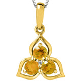 Three-Stone Gemstone Pendant with Single Diamond