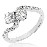 Diamond Two-Stone Semi-Mount Ring
