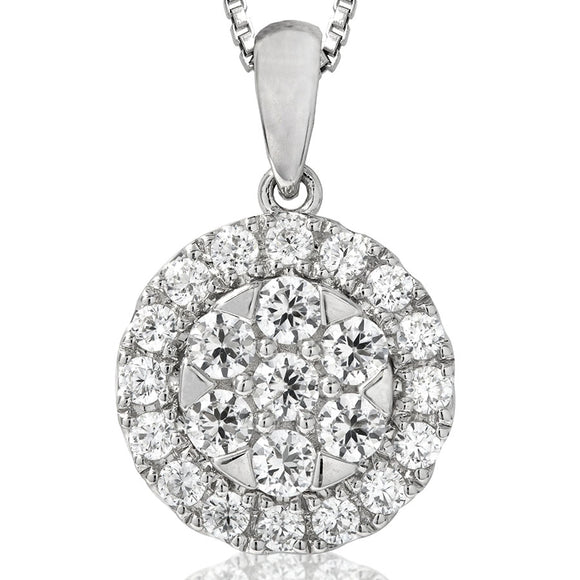 Diamond Cluster Halo Pendant