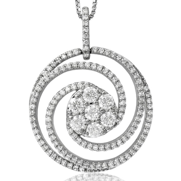 Diamond Cluster Swirl Pendant