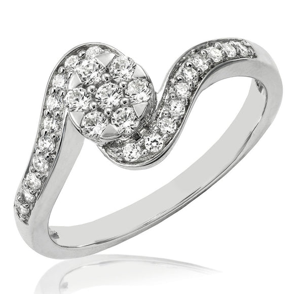 Diamond Cluster Swirl Ring
