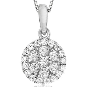Diamond Cluster Halo Pendant