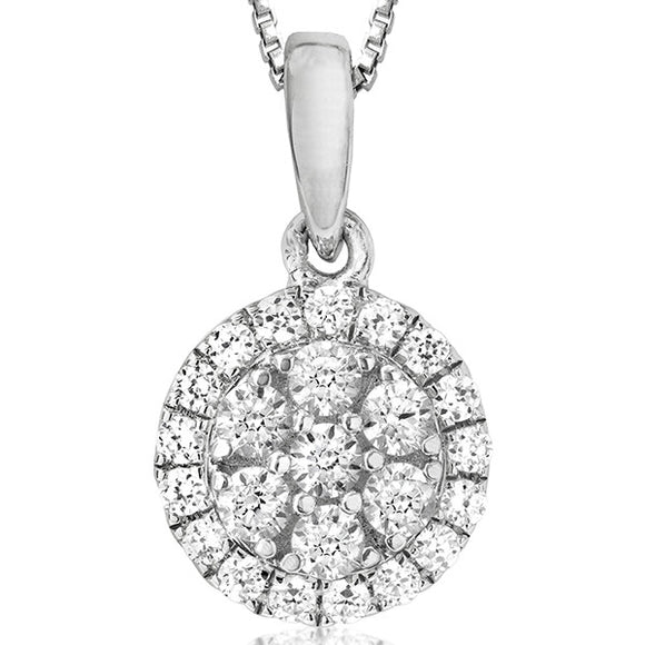 Diamond Cluster Halo Pendant