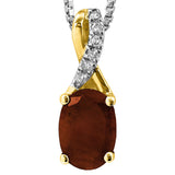 Oval Gemstone Infinity Pendant with Diamond Accent