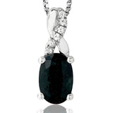 Oval Gemstone Infinity Pendant with Diamond Accent