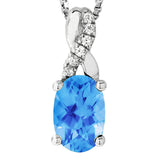 Oval Gemstone Infinity Pendant with Diamond Accent