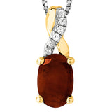 Oval Gemstone Infinity Pendant with Diamond Accent