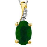 Oval Gemstone Pendant with Diamond Accent