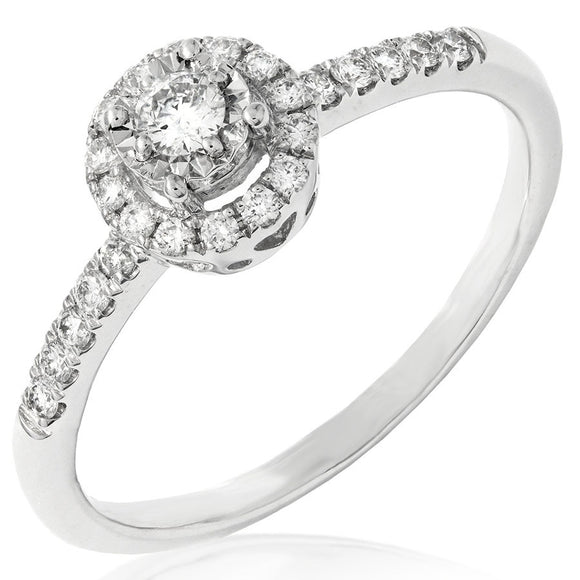 Diamond Halo Semi-Mount Engagement Ring