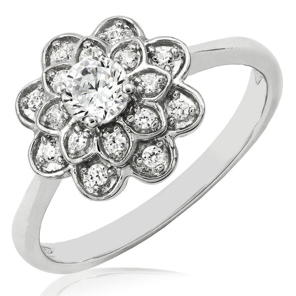 Floral Bezel Semi-Mount Diamond Ring