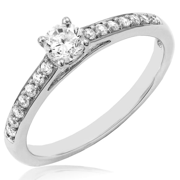 Solitare Semi-Mount Ring with Channel Set Diamond Band