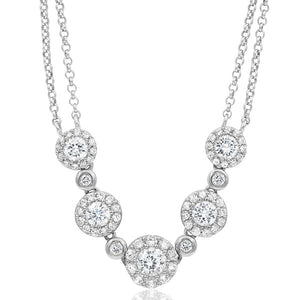 Two-String Diamond Cluster Necklace