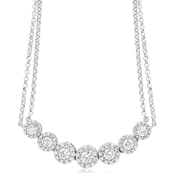 Two-String Diamond Cluster Necklace