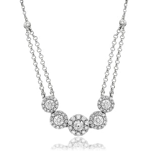 Two-String Diamond Cluster Necklace