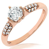 Diamond Semi-Mount Ring with Pavé Band