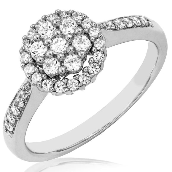 Diamond Cluster Halo Engagement Ring