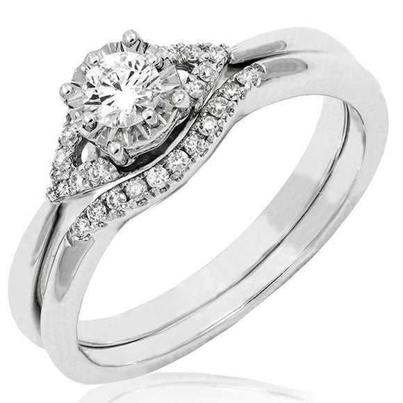 Diamond Illusion Bridal Ring Set