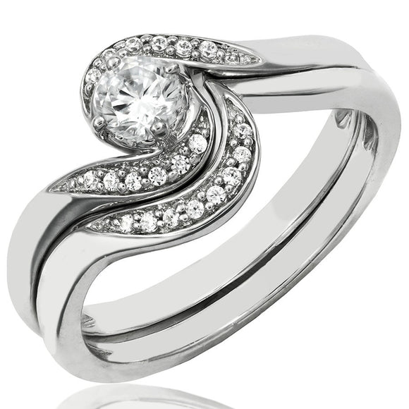 Diamond Semi-Mount Swirl Ring Set
