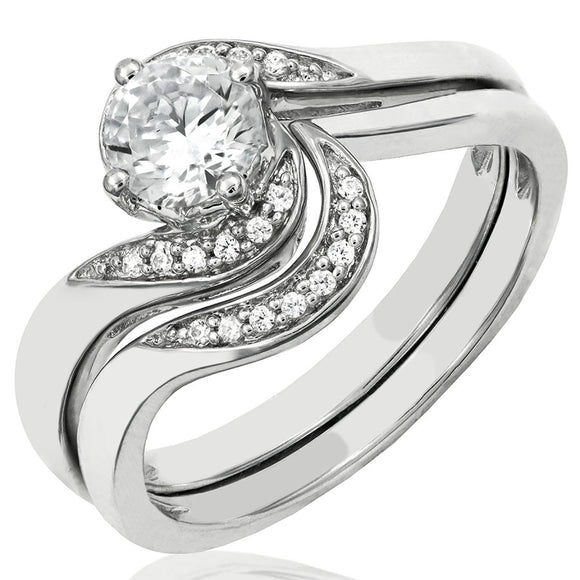 Diamond Semi-Mount Swirl Bridal Ring Set