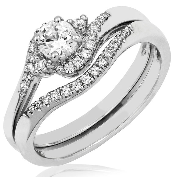 Diamond Semi-Mount Swirl Bridal Ring Set