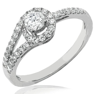 Diamond Engagement Swirl Semi-Mount Ring