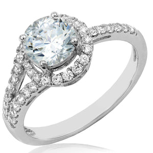 Diamond Semi-Mount Swirl Engagement Ring