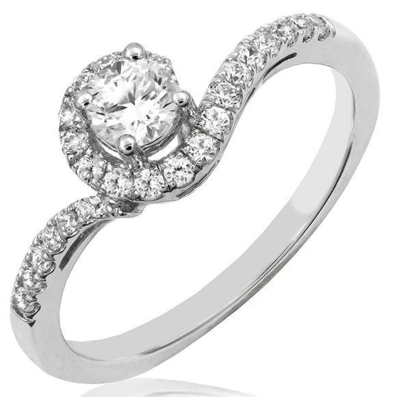 Diamond Semi-Mount Swirl Engagement Ring