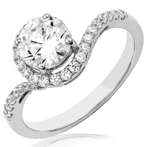 Diamond Semi-Mount Swirl Engagement Ring