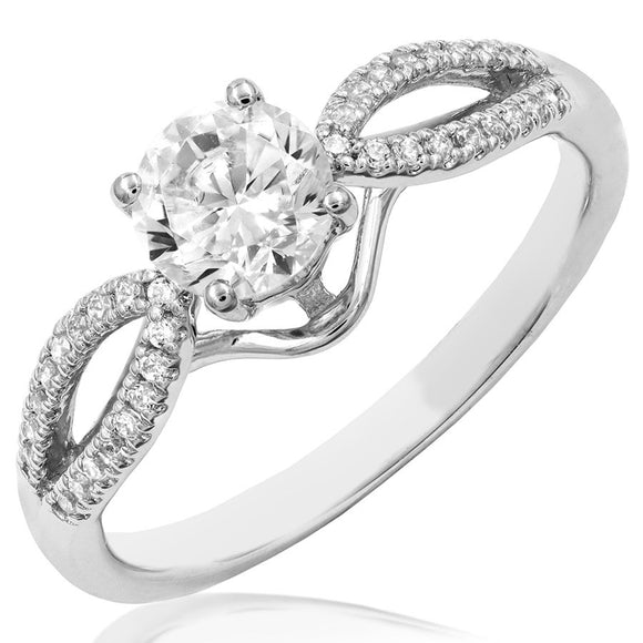 Diamond Semi-Mount Engagement Ring with Split Shoulders