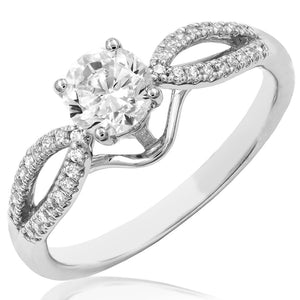 Diamond Semi-Mount Twist Engagement Ring
