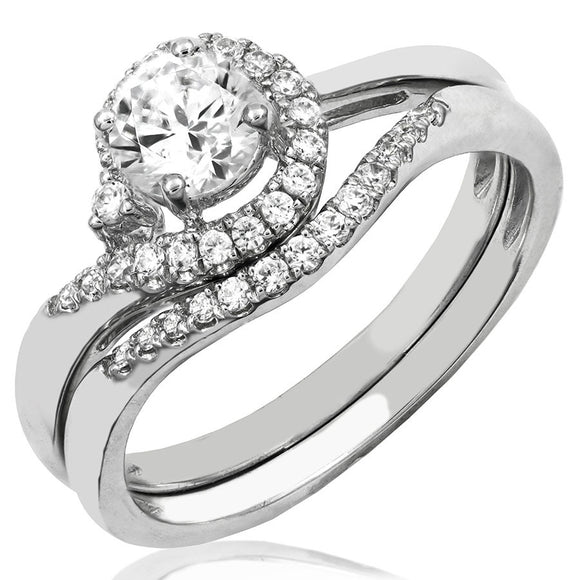 Diamond Semi-Mount Swirl Bridal Ring Set