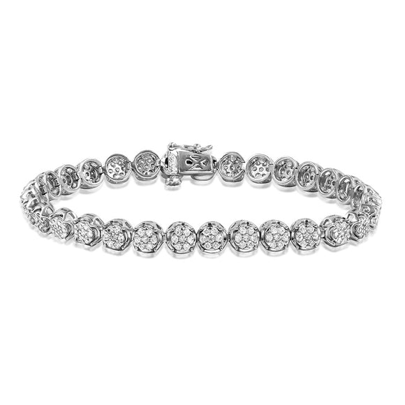 Diamond Cluster Tennis Bracelet
