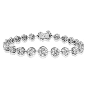 Diamond Cluster Tennis Bracelet