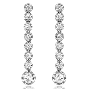 Diamond Illusion Semi-Mount Drop Earrings