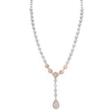 Diamond Cluster Necklace with Teardrop Pendant