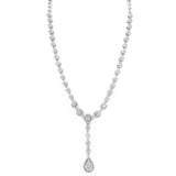 Diamond Cluster Necklace with Teardrop Pendant
