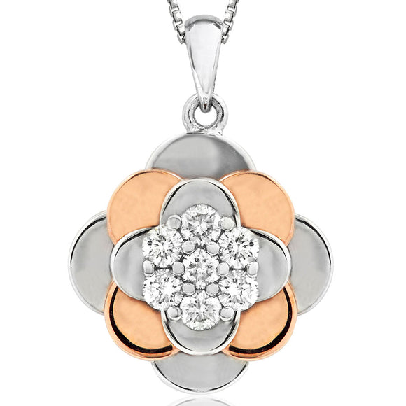 Rose Diamond Cluster Pendant