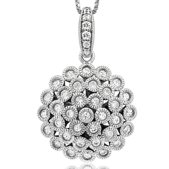 Vintage Diamond Cluster Pendant