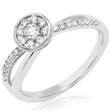 Diamond Cluster Bezel Twist Ring