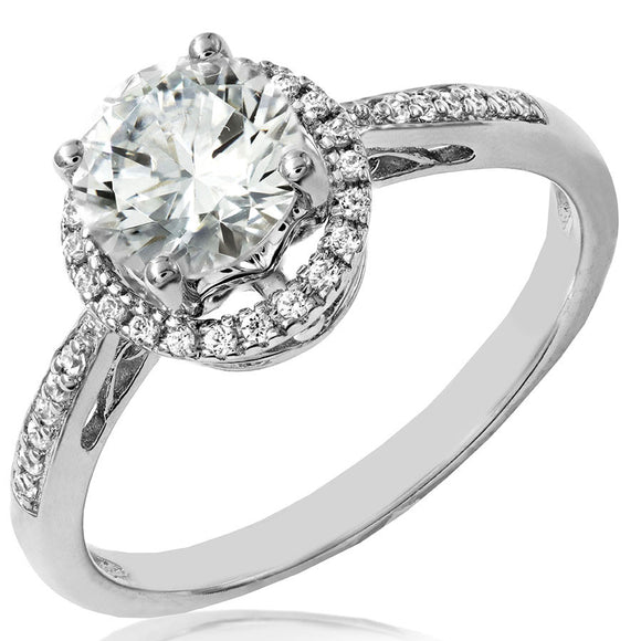 Diamond Halo Semi-Mount Ring with Channel Set Band