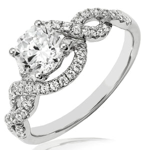 Diamond Semi-Mount Twist Engagement Ring